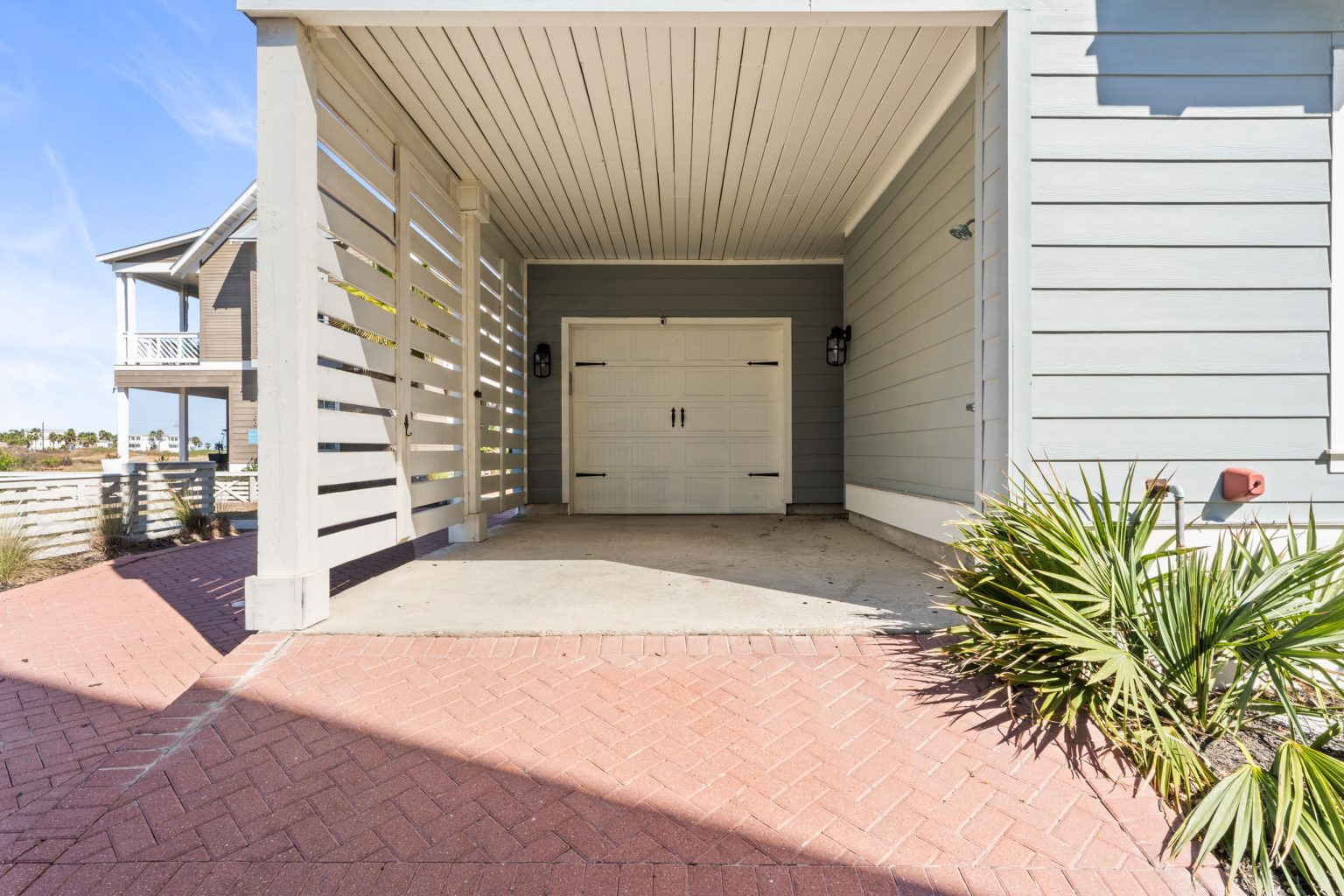 Covered garage entry at 200 Sunset Avenue