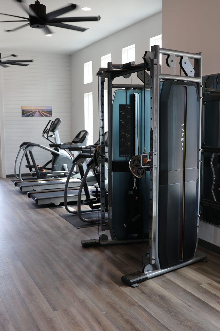 Weight and cardio equipment in the Palmilla Beach fitness center