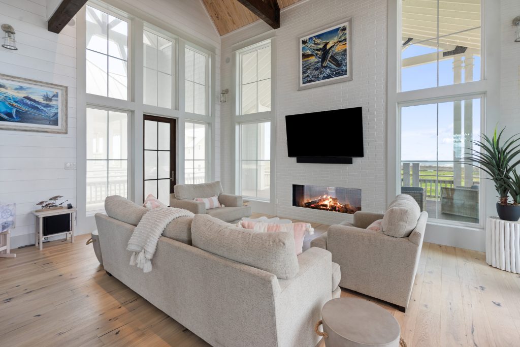 Bright living room of a Palmilla Beach vacation home