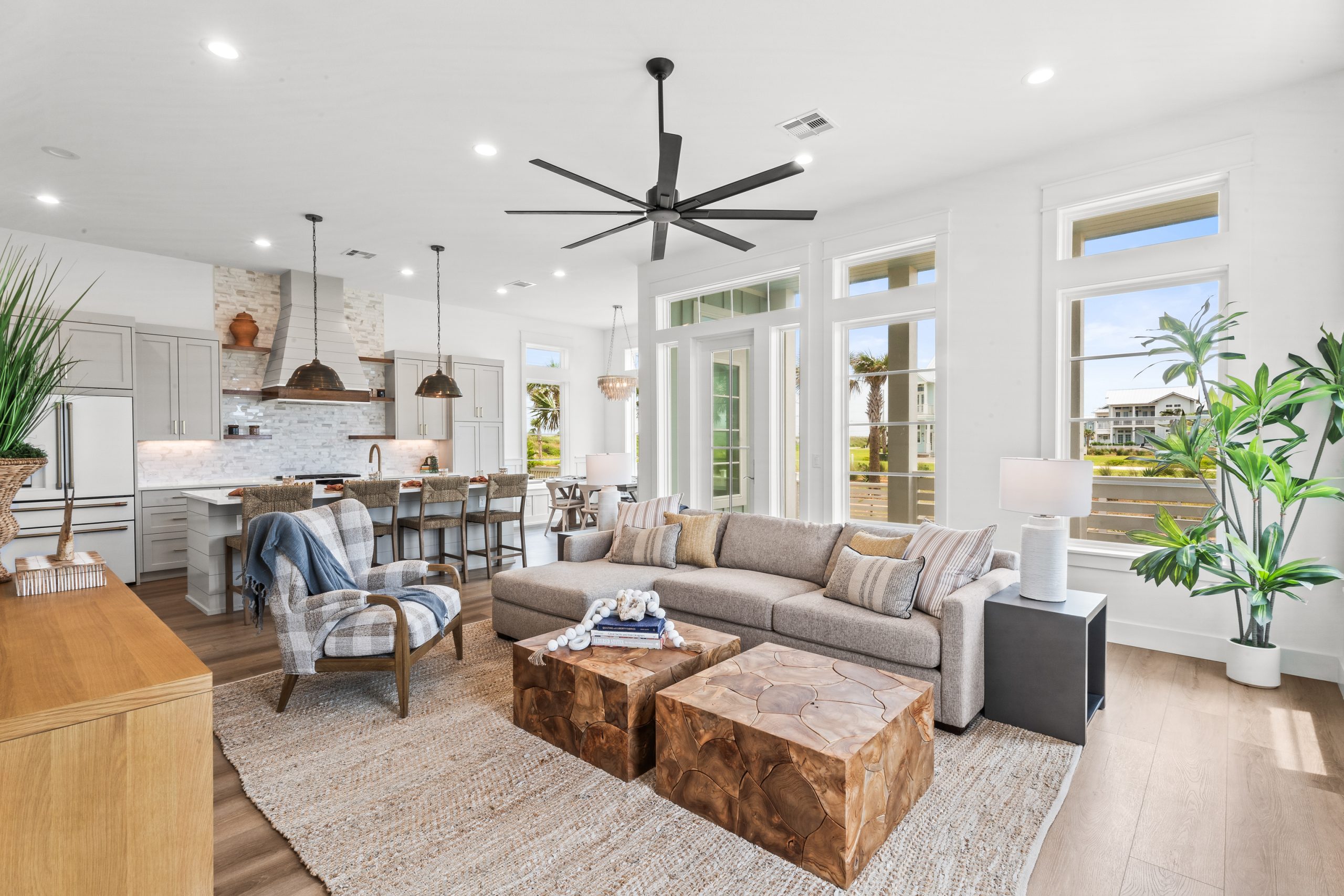 The Havens open living and dining room